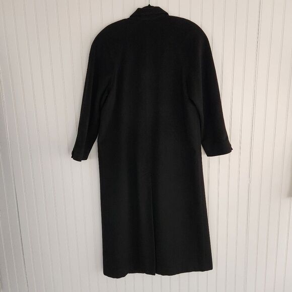 KRISTEN BLAKE Vintage Black Wool Cashmere Blend Essential Trench Coat size 10 - Picture 5 of 9